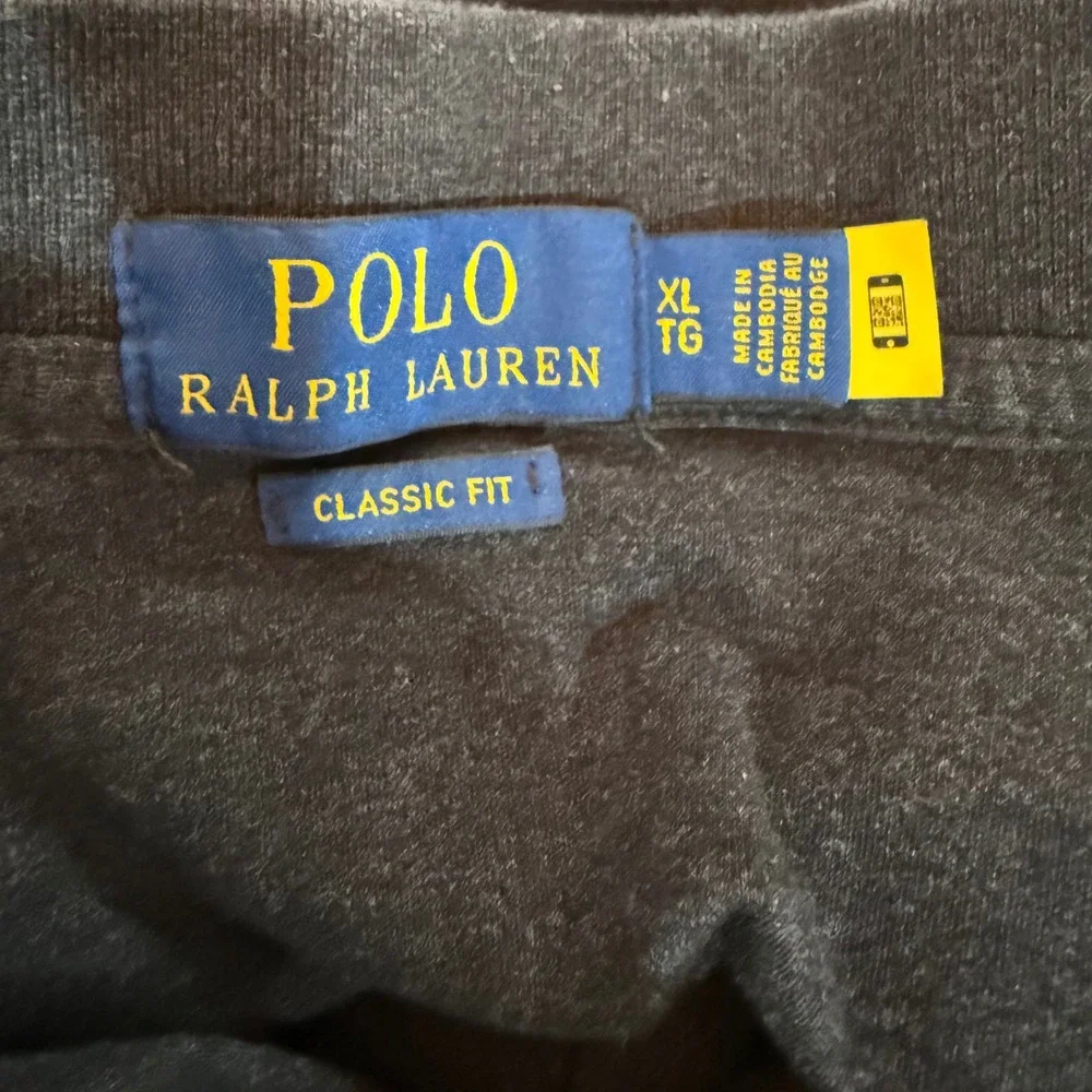 Polo Ralph Lauren Boys XL Dark Gray Classic Fit Short Sleeve Polo Shirt Cotton